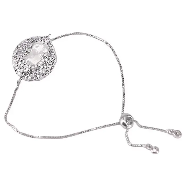 Zoetwater parel armband Bright Biwa Silver