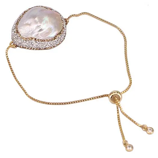 Zoetwater parel armband Bright Golden Fireball