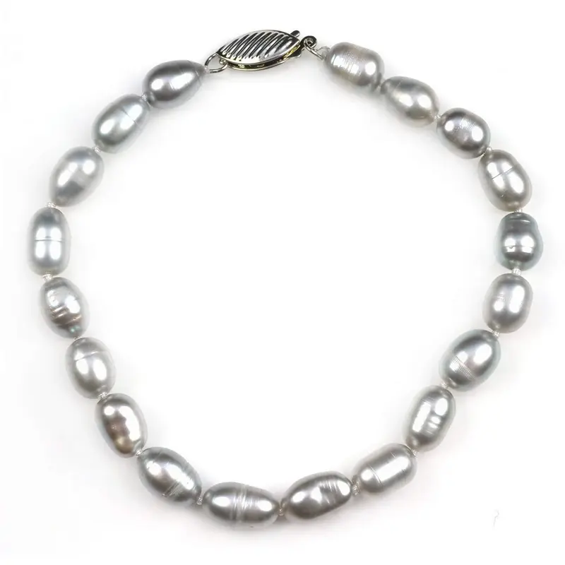 Zoetwater parel armband Grey