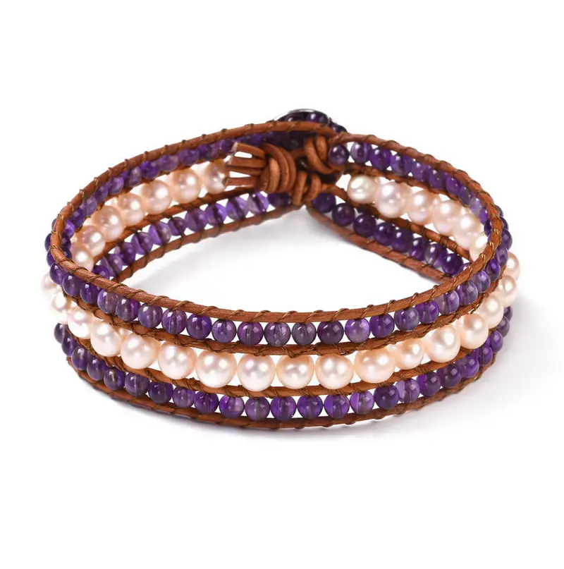 Zoetwater parel armband met edelstenen Kalla