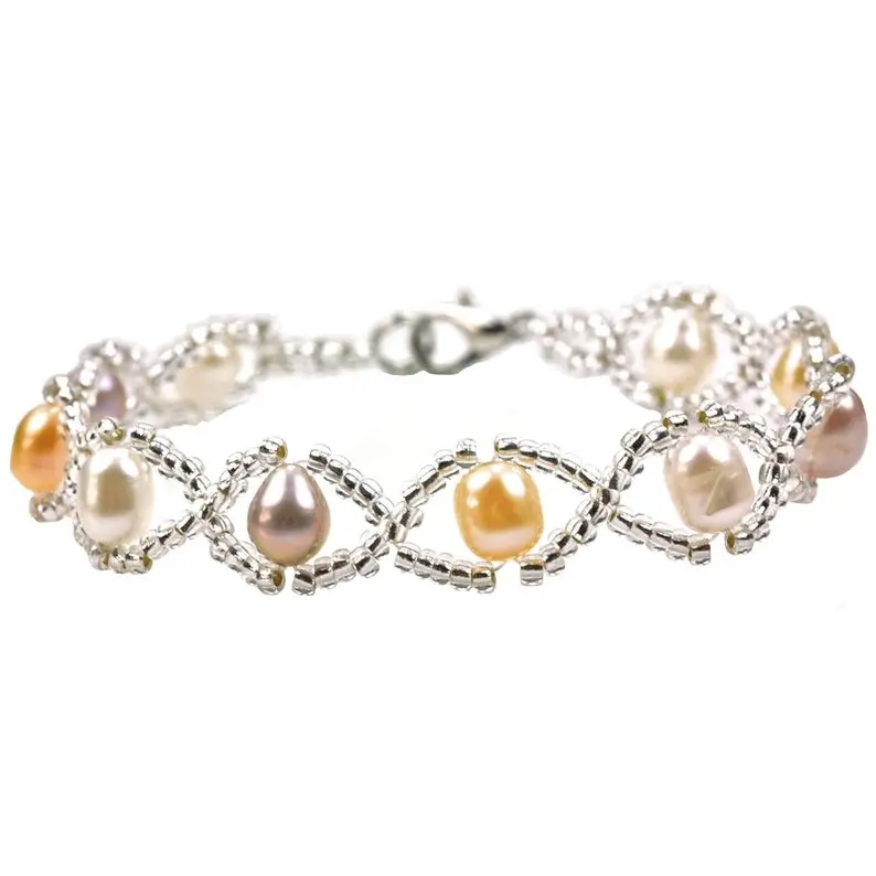 Zoetwater parel armband Pearl 8 Soft Colors