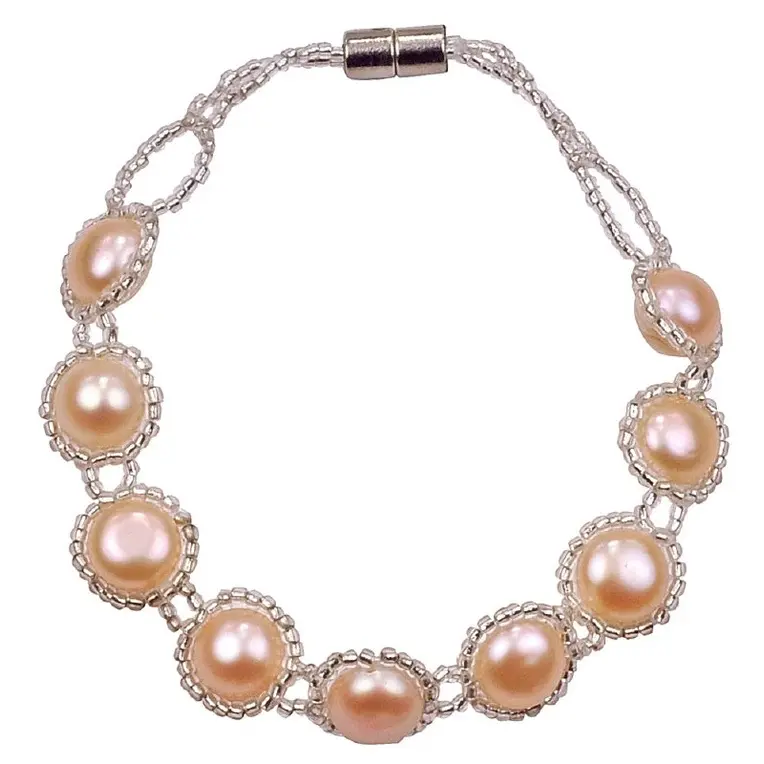 Zoetwater parel armband Pearl O Peach
