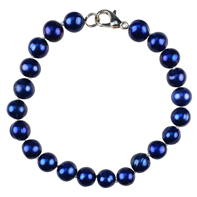 Zoetwater parel armband Pearl Royal Blue