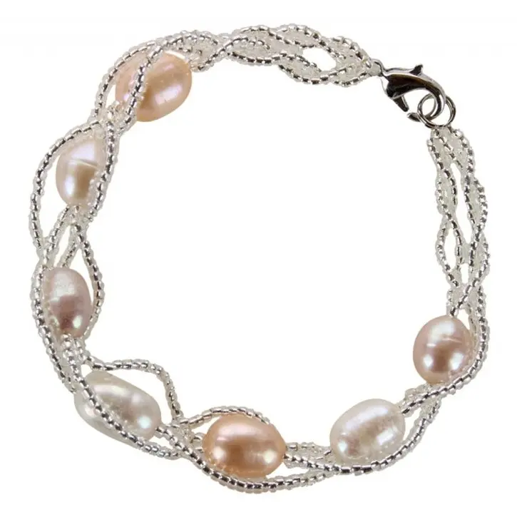 Zoetwater parel armband Twine Pearl Soft Colors