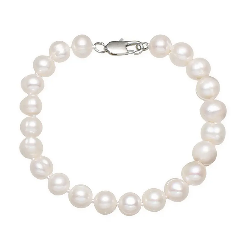 Zoetwater parel armband - wit - sterling zilver (925) - Bella
