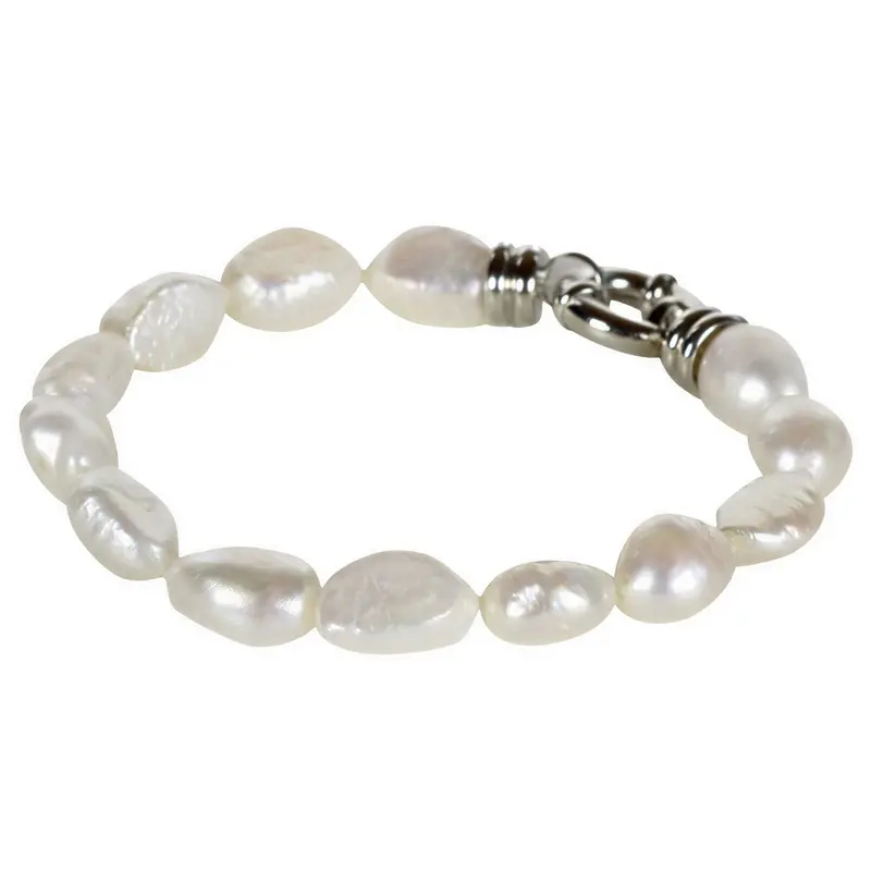 Zoetwater parel armband - wit - zilver - Wola