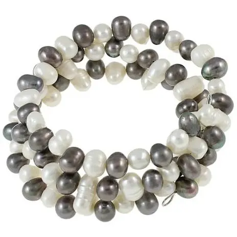 Zoetwater parel armband Wrap Light & Dark Pearl