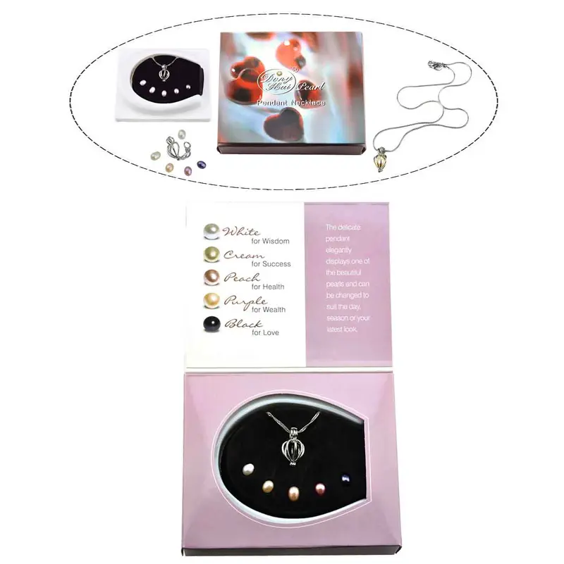 Zoetwater parel ketting cadeau set Giftbox Hearts