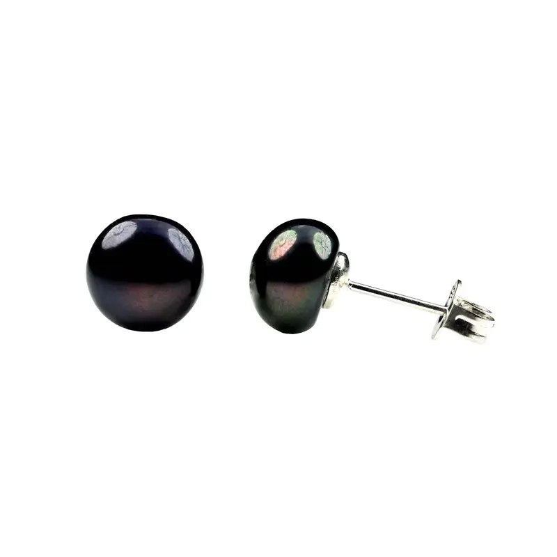 Zoetwater parel oorbellen Blacky