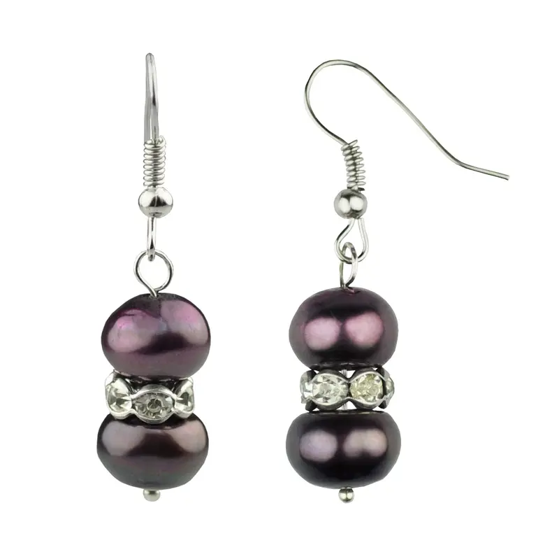 Zoetwater parel oorbellen Bling Pearl Brown