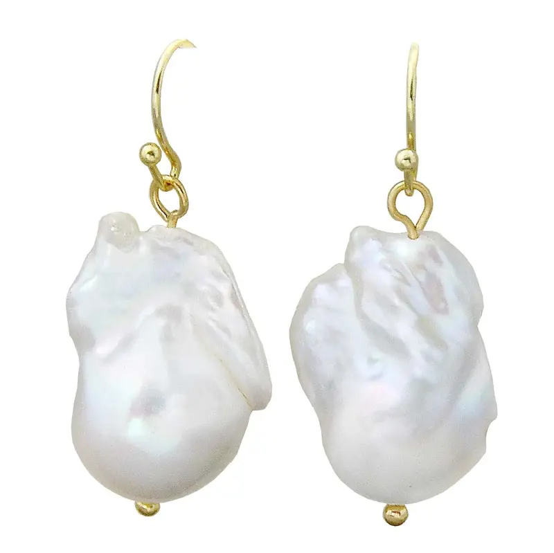 Zoetwater Parel Oorbellen Wit Goud Edelstaal Grote Hangers Ebalien