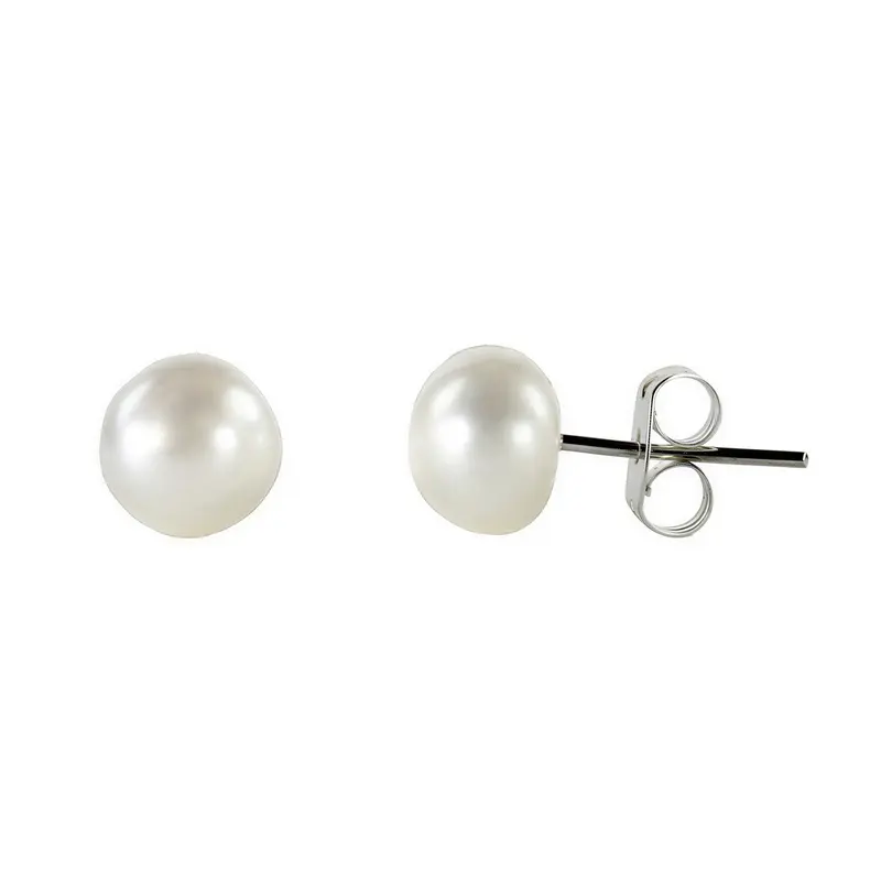 Zoetwater parel oorbellen - wit - sterling zilver (925) - Mea