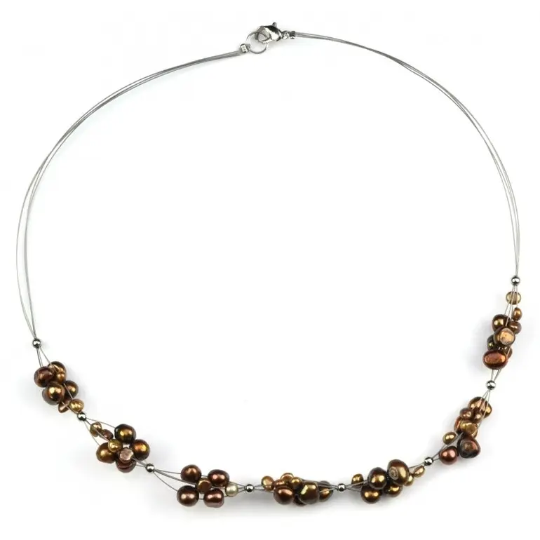 Zoetwater parelketting Browny