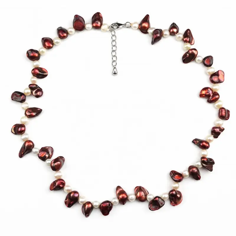 Zoetwater parelketting Purple Lady