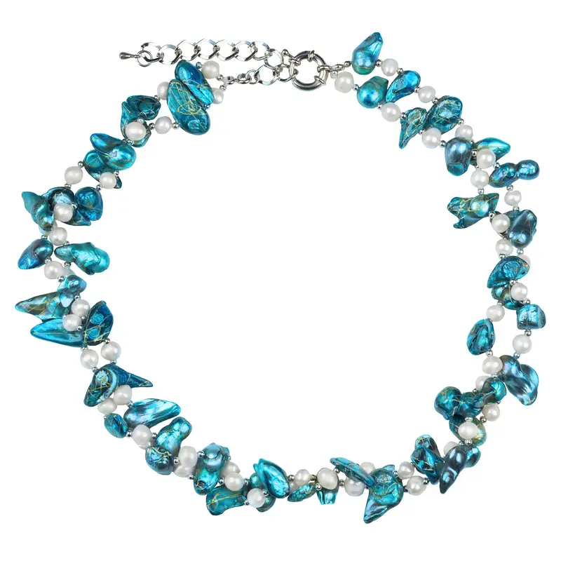 Zoetwater parelketting Turtle Aqua