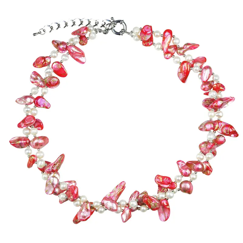 Zoetwater parelketting Turtle Pink