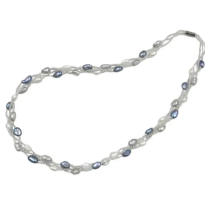 Zoetwater parelketting Twine Pearl Grey