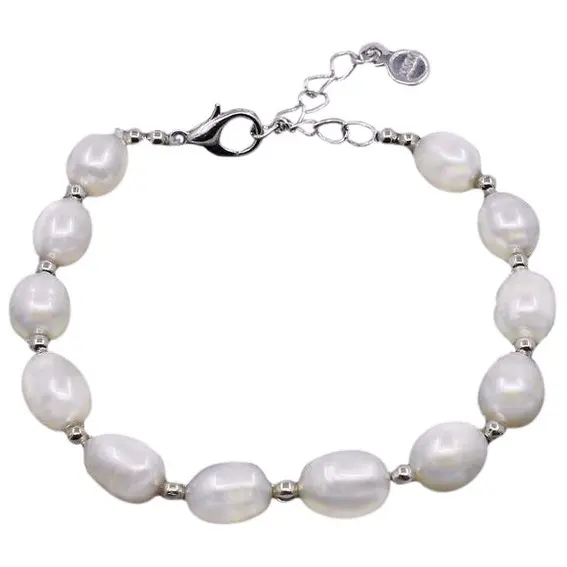 Zoetwaterparel armband Pearl Silver