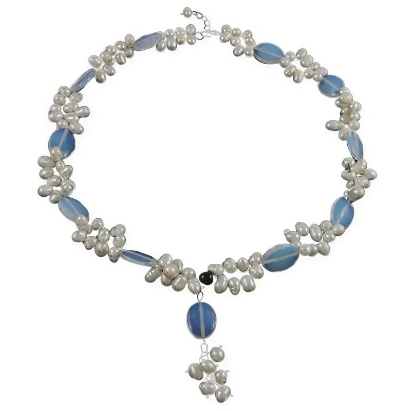 Zoetwaterparel en edelstenen ketting Sopal