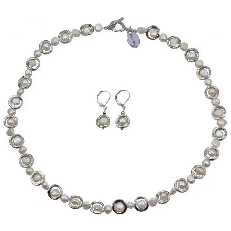 Zoetwaterparel set Pearl Geometric