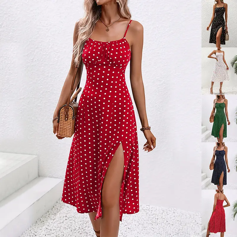 Zomerse Polkadot Jurk met Spaghettibandjes