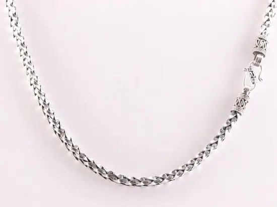 Zware zilveren schakelketting met Balinese sluiting