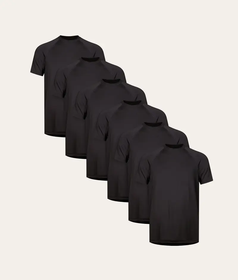Zwart Sport T-shirt Volcano Ash (6-pack)