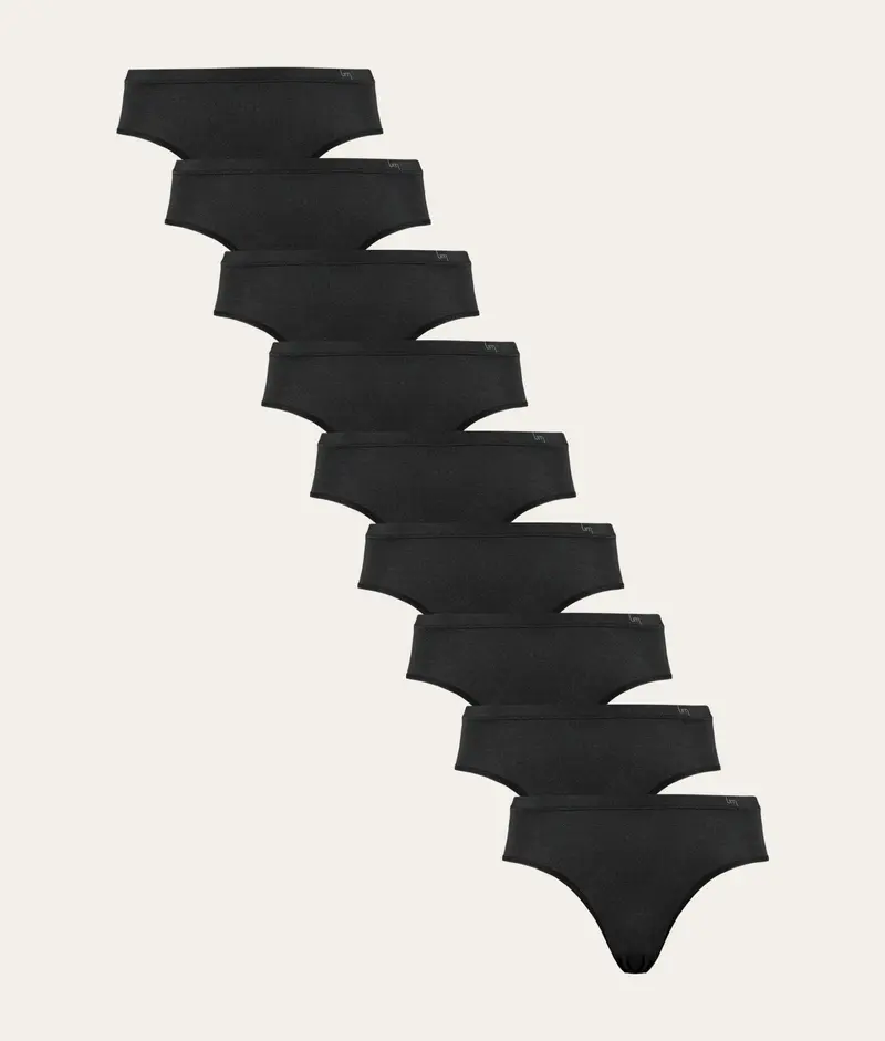 Zwarte Dames Slips Volcano Ash (9-pack)