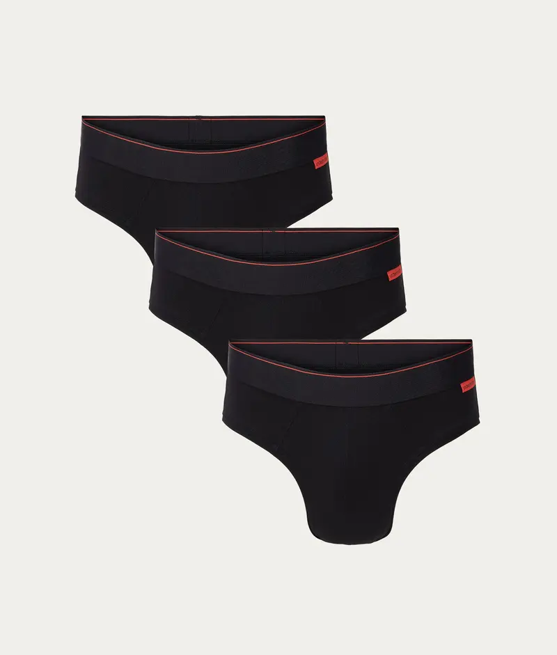 Zwarte Heren Slip Volcano Ash (3-pack)