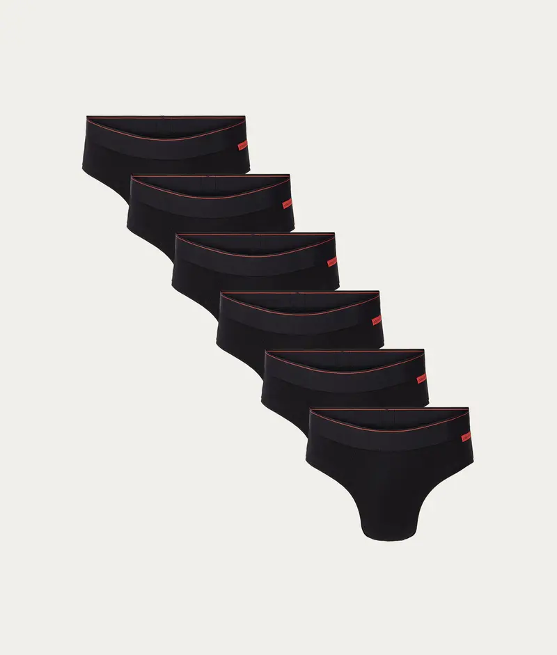Zwarte Heren Slip Volcano Ash (6-pack)