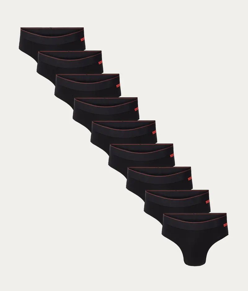 Zwarte Heren Slips Volcano Ash (9-pack)